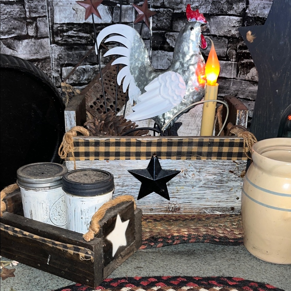 Rustic Farmhouse 2 piece Set wooden Handmade boxes, boxes only!! CANT BUNDLE